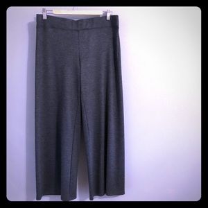 Eileen Fisher charcoal grey wide leg wool pants